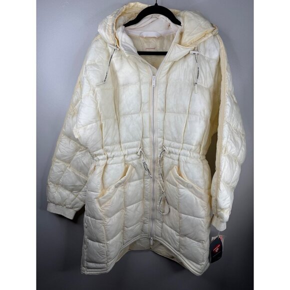 Free People Movement Patricia Packable Poncho Padded Puffer Jacket Ivory Small - Picture 4 of 7